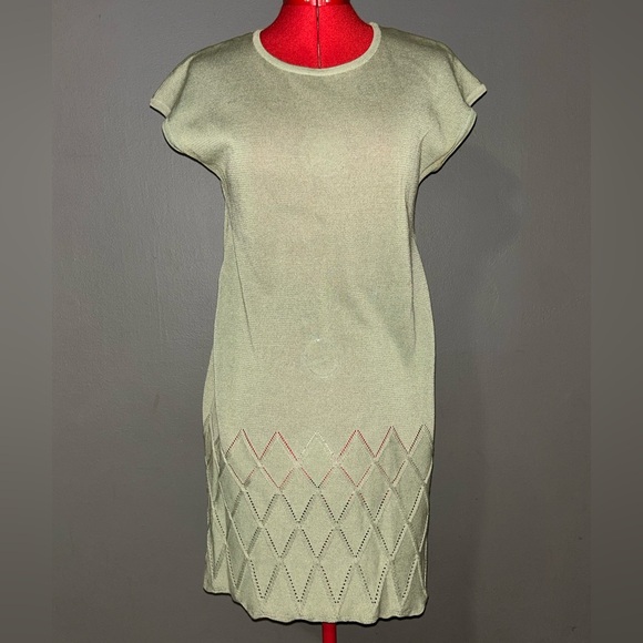 Christian Dior Vintage Green Knit Dress size Medium - Picture 1 of 13
